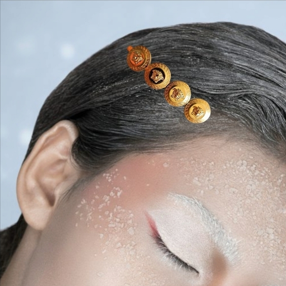 Versace Gold Medusa Hair Clip - Picture 3 of 14